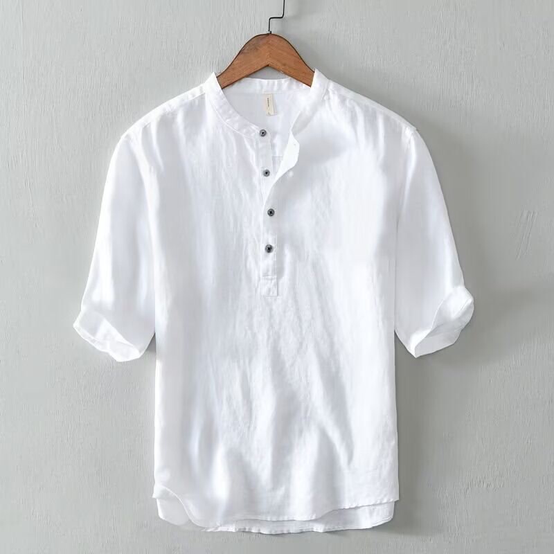 Japanese Retro T-shirt Men's Summer Thin Loose Plus Size Large Size Short Sleeve T-shirt Chinese Style White Polo Shirt