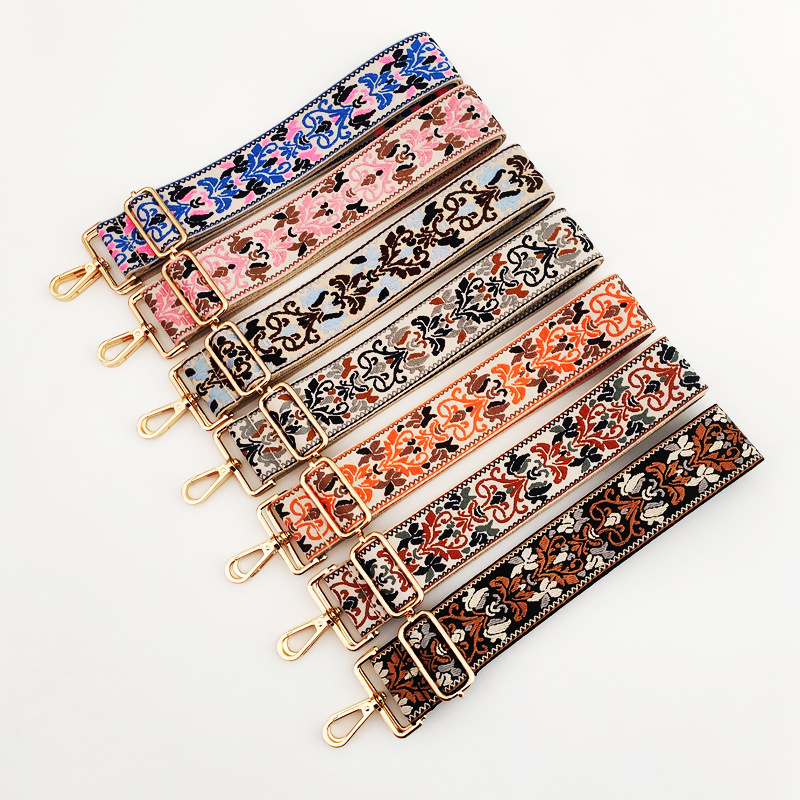 97g Weight Sling Strap Type Bag Belt Bags Type New Thick Color Ethnic Style Jacquard Wide Shoulder Strap Single Shoulder Crossbody Women Bag Accessories Long Strap Replacement Bag Strap