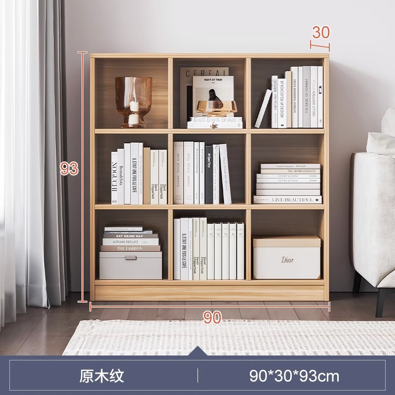 Estante de estantería Estante de rejilla de piso a techo Estante para libros Gabinete de almacenamiento de combinación gratuita para el hogar Gabinete de ocho compartimentos Gabinete corto Armario de almacenamiento