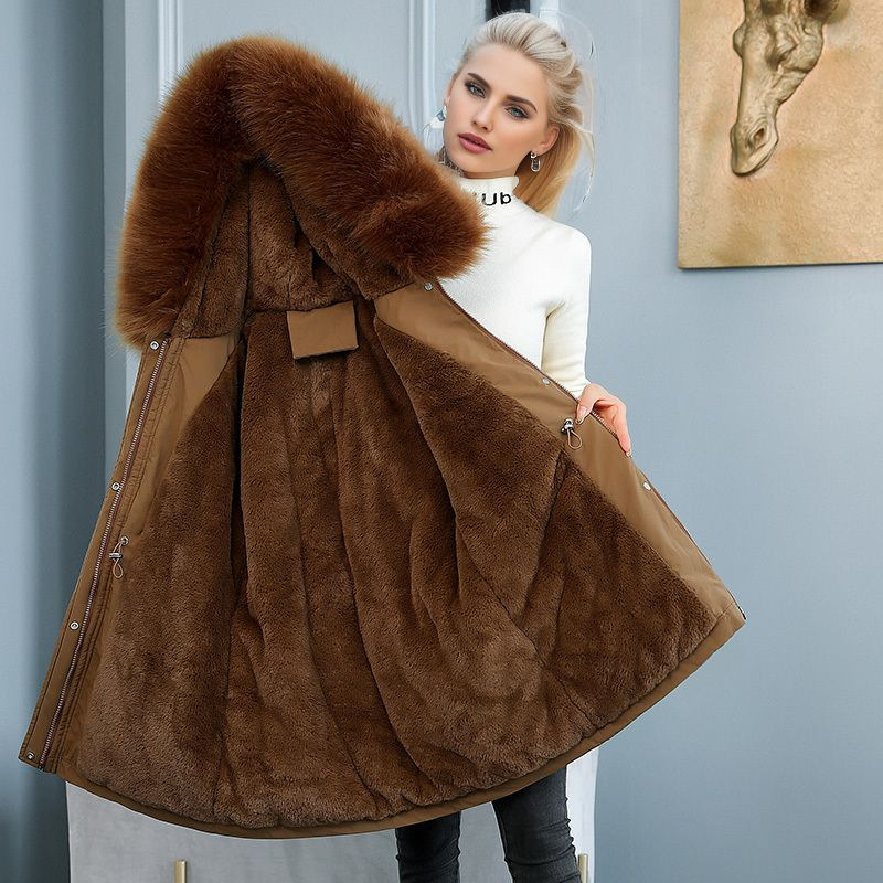 Women's Winter Coat Warm Thickened Cotton Jacket Medium Long Style_voghion.com