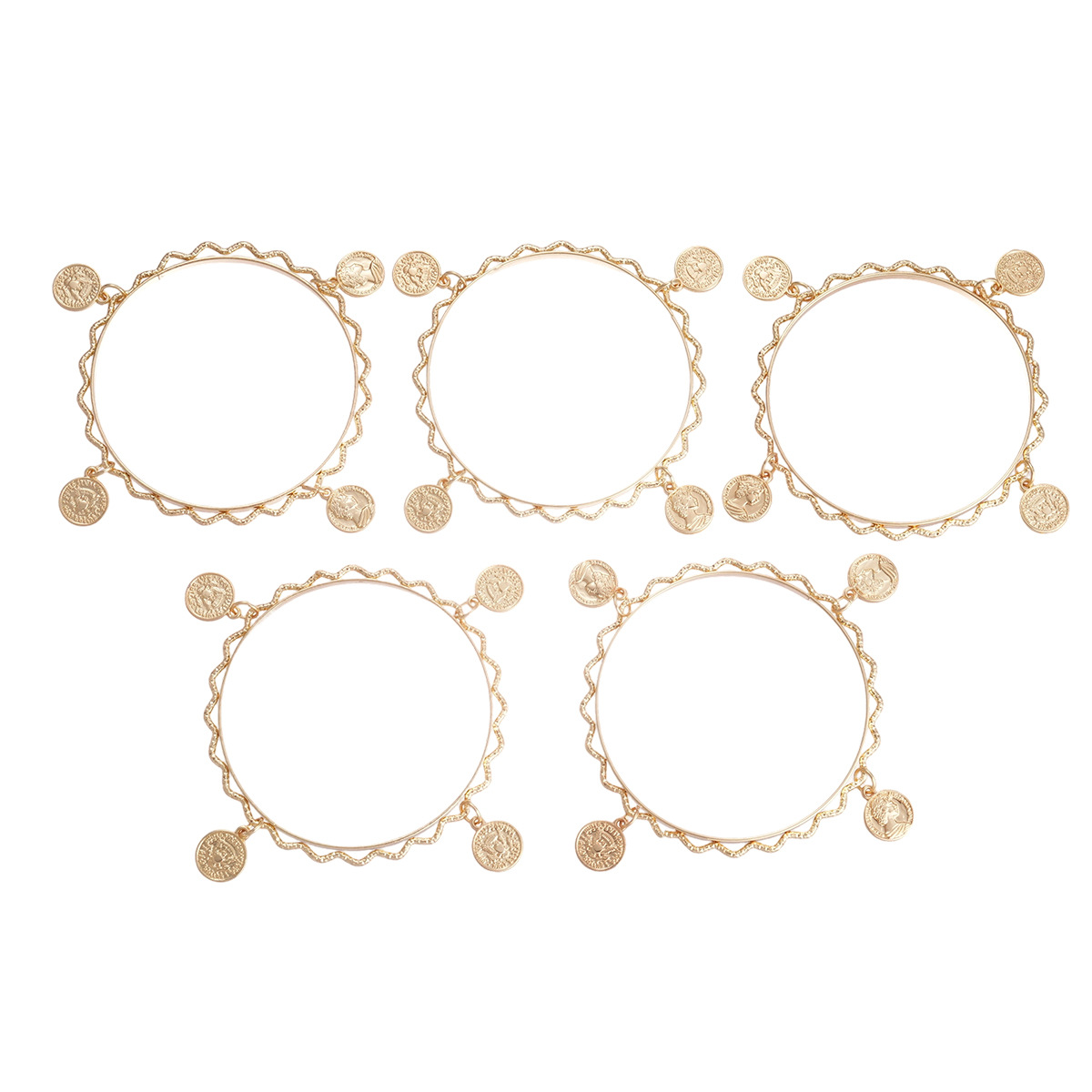 Cinco piezas de encaje transfronterizo europeo y americano retrato redondo pulsera de bordas sensación de metal personalidad nicho sensación de alta calidad joyería mujer image 6