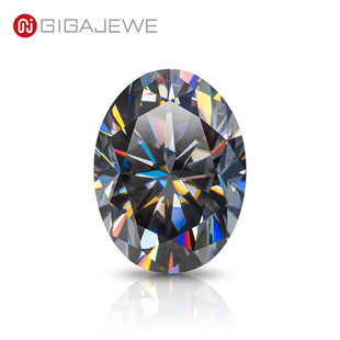 GIGAJEWE moissanite hand-cut oval gray VVS1 bare stone multi-size jewelry making