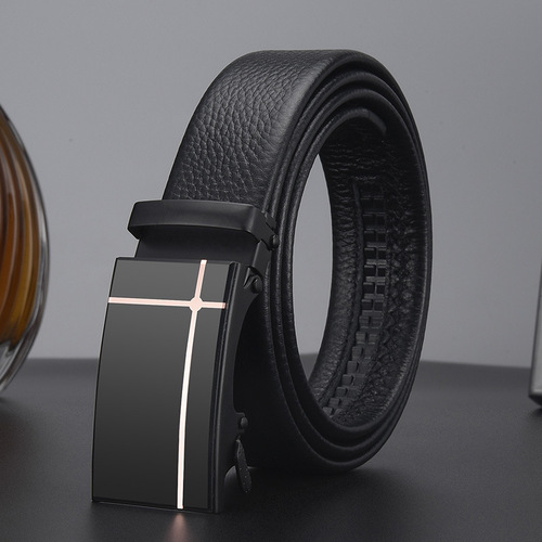 Wholesale High-End Men's Belts with Automatic Buckles: Trendy Business Waistbands for Middle-Aged & Young Professionals, Manufacturer-Sourced Men's Belts