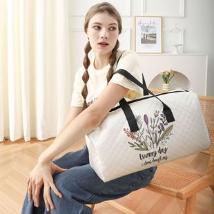 Amazon Simple Letter Floral Print Short-Distance Business Trip Check-In Large-Capacity Clothing Quilted Travel Bag