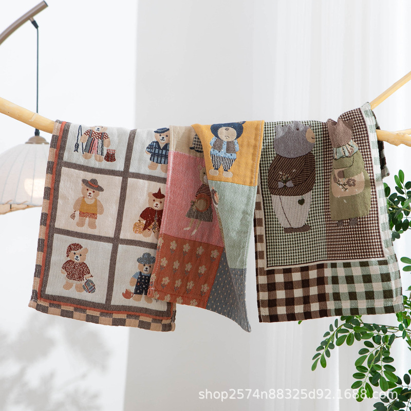 Children's Gauze Small Towel 25X50Cm Pure Cotton Type a Soft Absorbent Baby Towel with Hanging Rope All-Cotton Household Face Wash Towel for Kids Children's Gauze Small Towel 25X50Cm Pure Cotton Type a Soft Absorbent Baby Towel with Hanging Rope All-Cotton Household Face Wash Towel for Kids