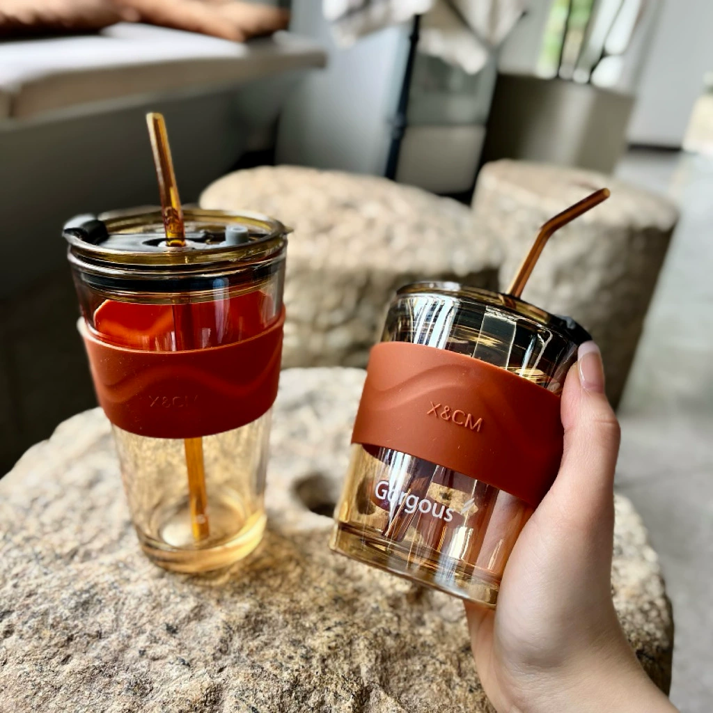 Northern Lights Glass Cup, Ins Creative High-Value Glass Cup, Souvenir Breakfast Water Cup, Beautiful Universal Straw Cup Northern Lights Glass Cup, Ins Creative High-Value Glass Cup, Souvenir Breakfast Water Cup, Beautiful Universal Straw Cup