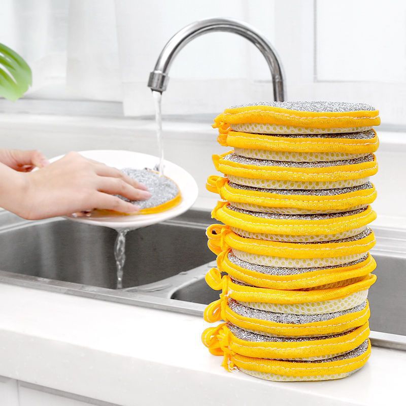Double -sided dishwashed sponge brush pot brush bowl clean cloth…