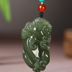 晴水料和田玉青玉貔貅吊坠男女玉石霸王皮丘玉佩玉坠挂件项链