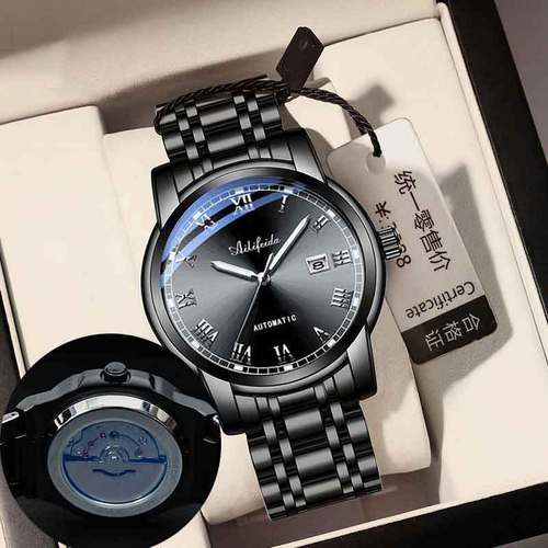 Men's Aili Feida Quartz Watch with Hollow Visual Live Streaming Waterproof Business Calendar Dropshipping