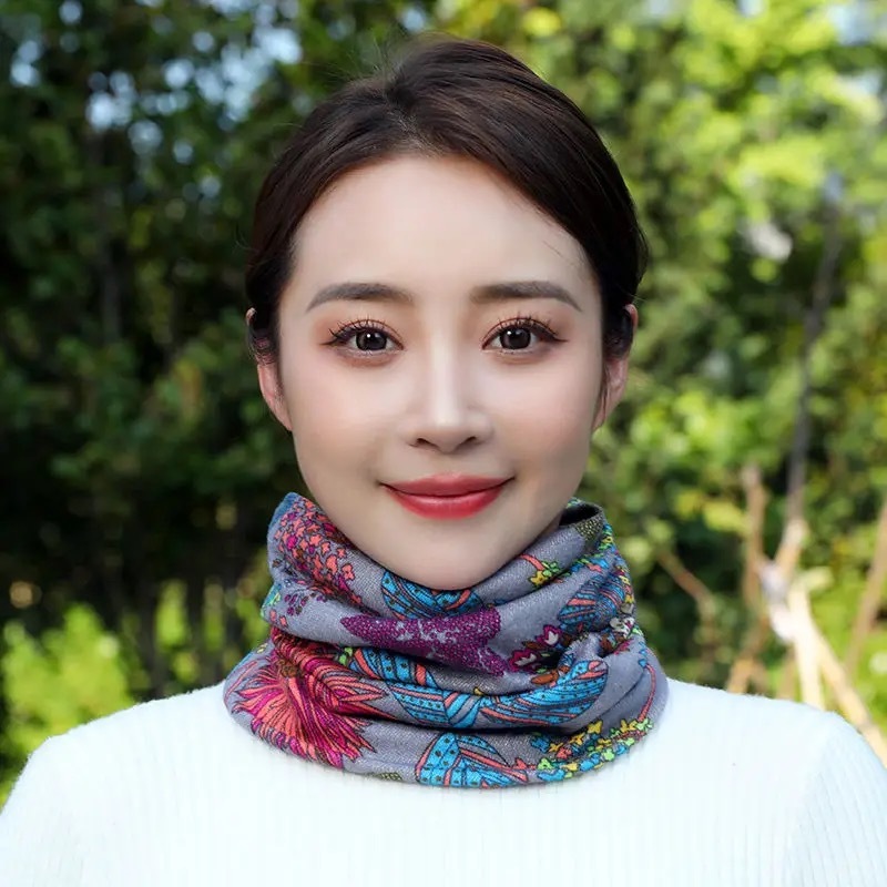防寒保温百変マフラーの頭と秋冬の山の帽子はカシミヤの二重の多機能の頭巾の男女のねじれの帽子をまねます。|undefined
