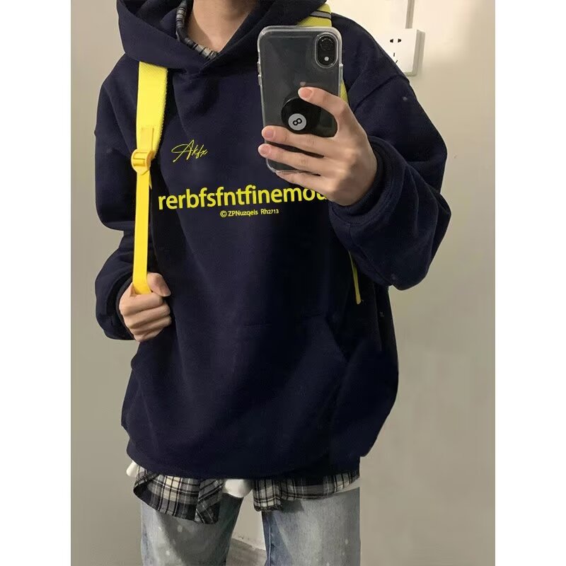 Retro demi-season fashionable trend hoody hip-hop style