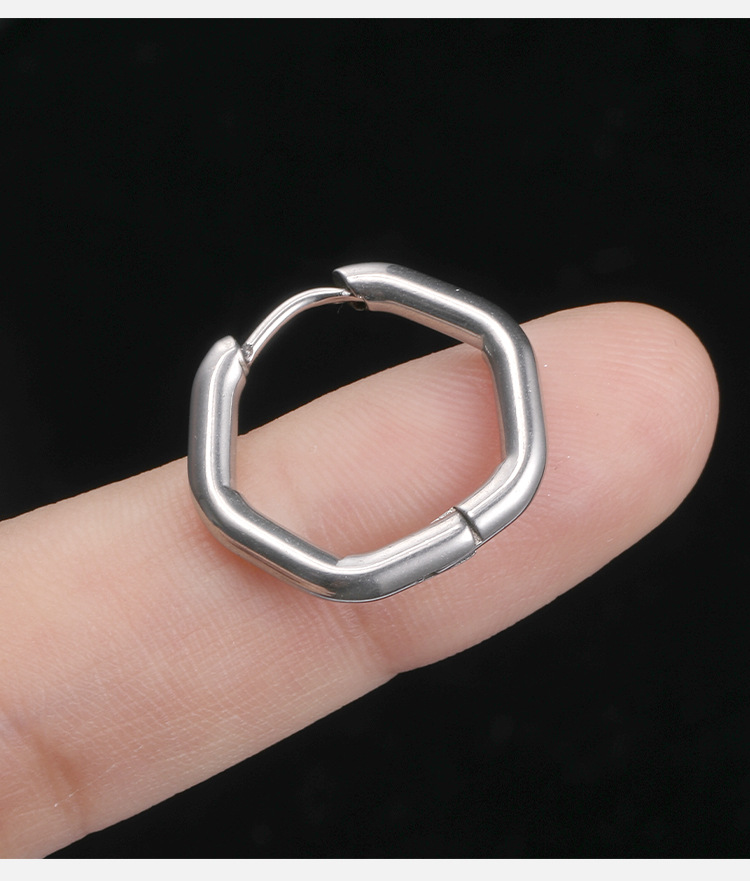 Hip Hop Geometric Triangle Stud Earring for Women - 316L Surgical Steel Flat Back Earring detail image 12
