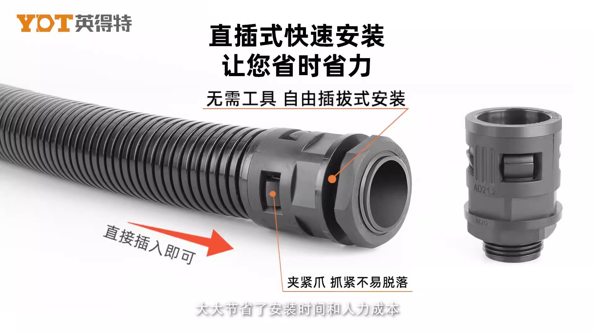 PA尼龙双锁紧防水波纹管接头双功能电缆格兰头软管内螺纹固定连接-阿里巴巴