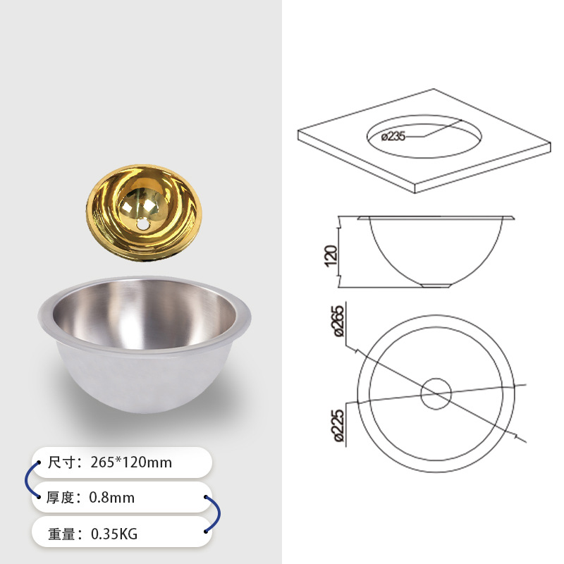 Ventas directas de fábrica Guangrun genuino hogar RV yate apartamento mini fregadero redondo GR-577