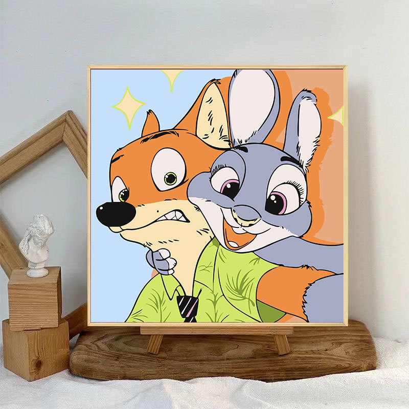 ズートピア diy デジタル油絵手描き着色ジュディニック周辺アクリル油絵メーカー卸売|undefined
