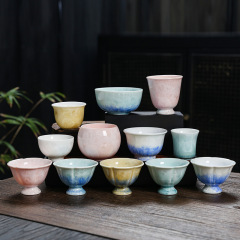 結晶釉セラミックティーカップ、ネームカップ、窯変換マスターカップ、クリエイティブティーカップ、イベントコンパニオンギフト、プリントロゴ