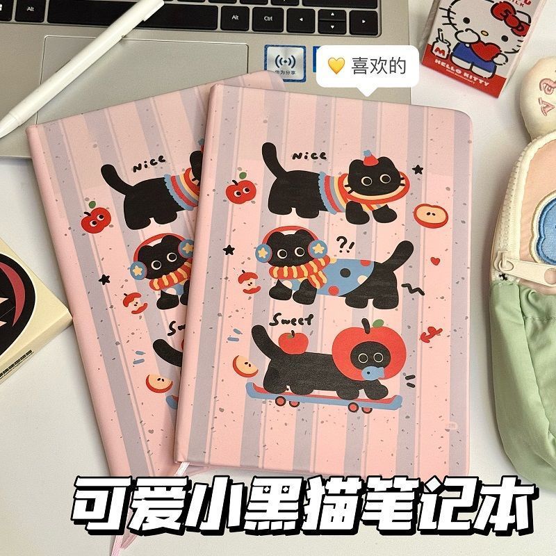 A5可爱凯蒂猫系列硬壳皮质笔记本kitty猫学生记事日记本彩页手账|undefined
