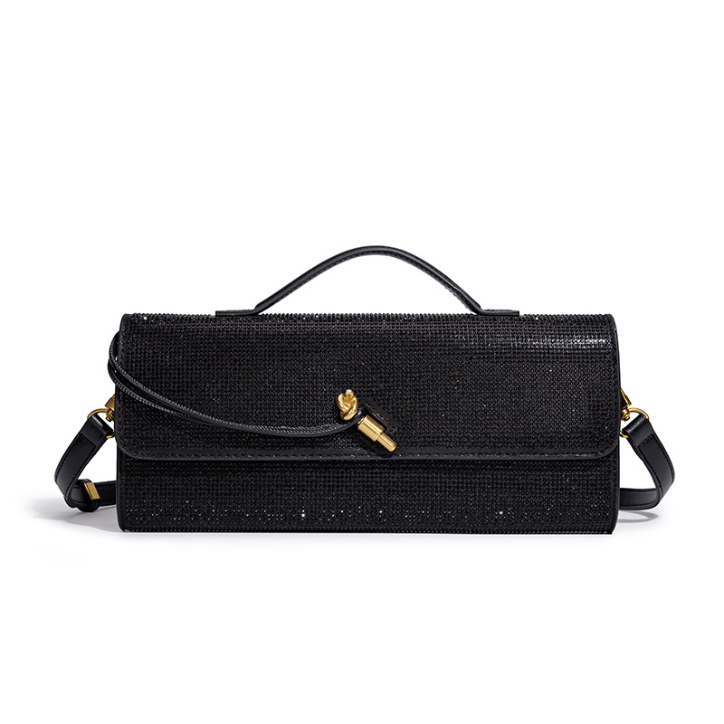 Trendige Diamant-Baguette-Abendtasche, Exquisite Horizontale Crossbody-Handtasche, Lange Geldbörse & Handytasche, Einschultrige Damenhandtasche – Detail 23