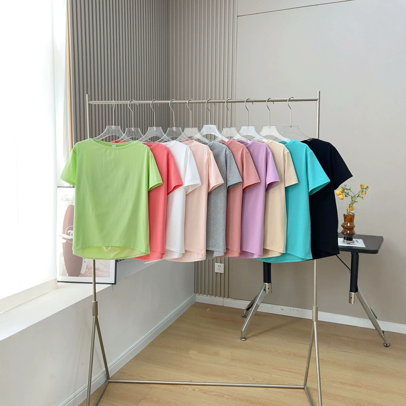 Summer 2026 Lul Lululemon Style Women's Solid Color Off-Shoulder Yoga Loose Slimming Turtle Neck Cover-Up T-Shirt Sports Short Top
