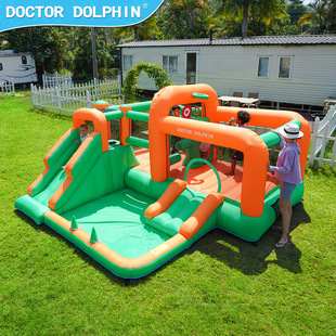 Doctor Dolphin Children's Home castle home inflatable castle children's outdoor inflatable castle trampoline slide combination