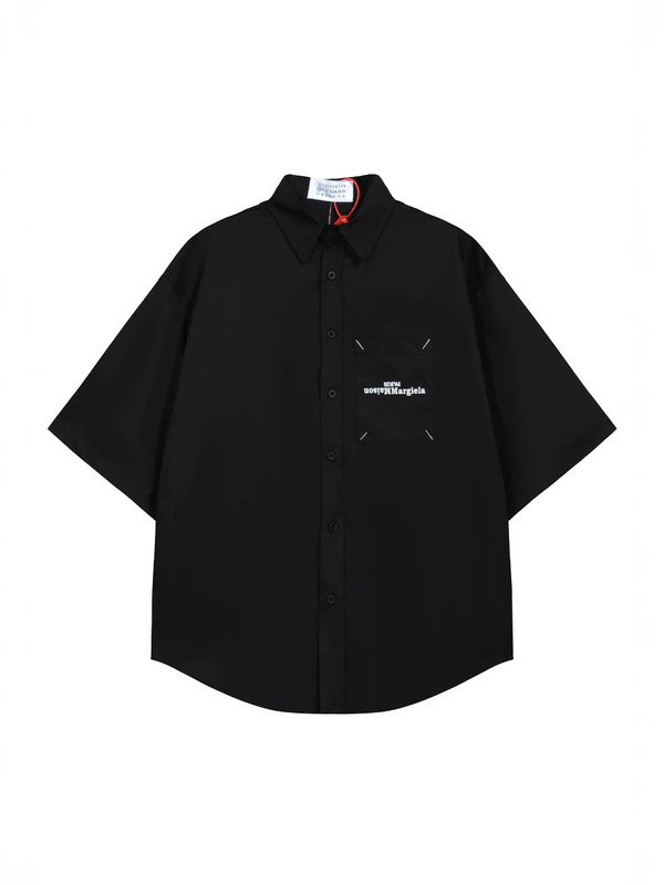 Cross-Border Trendy Brand Mm6 Maison Margiela Flip-Letter and Number Print Unisex Short-Sleeve Shirt