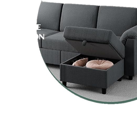 Sofá de partición convertible sofá en forma de L con almohada desmontable tela de lino pequeño sofá para la sala de estar