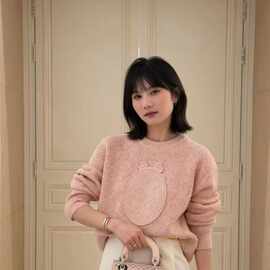 高定潮牌D家新款韩系复古宽松休闲显瘦通勤风长袖针织上衣女装秋