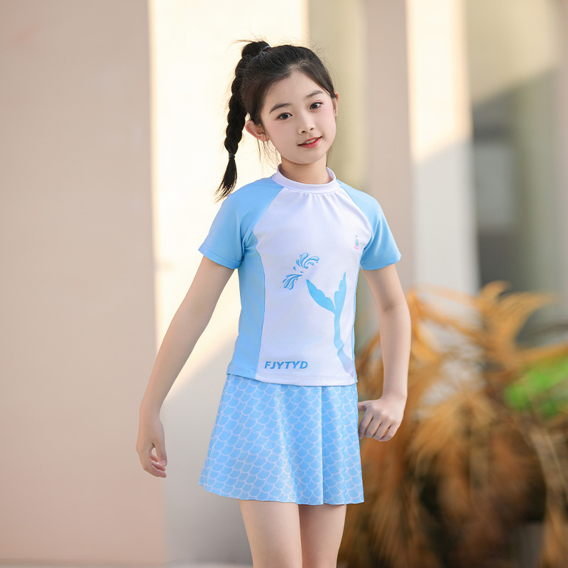 Bañadores infantiles divididos para niños mayores estudiantes de secado rápido para niñas piscina para niñas 2025 nuevo conjunto de pantalones de baño