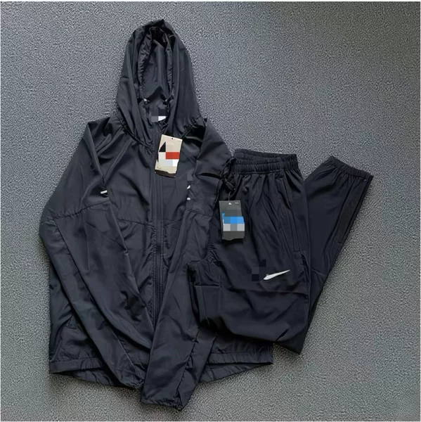 Reflective Hooded Single-Layer Quick-Dry Casual Sports Set, Popular for Cross-Border Wholesale, Suitable for Running, Fitness, and Sun Protection