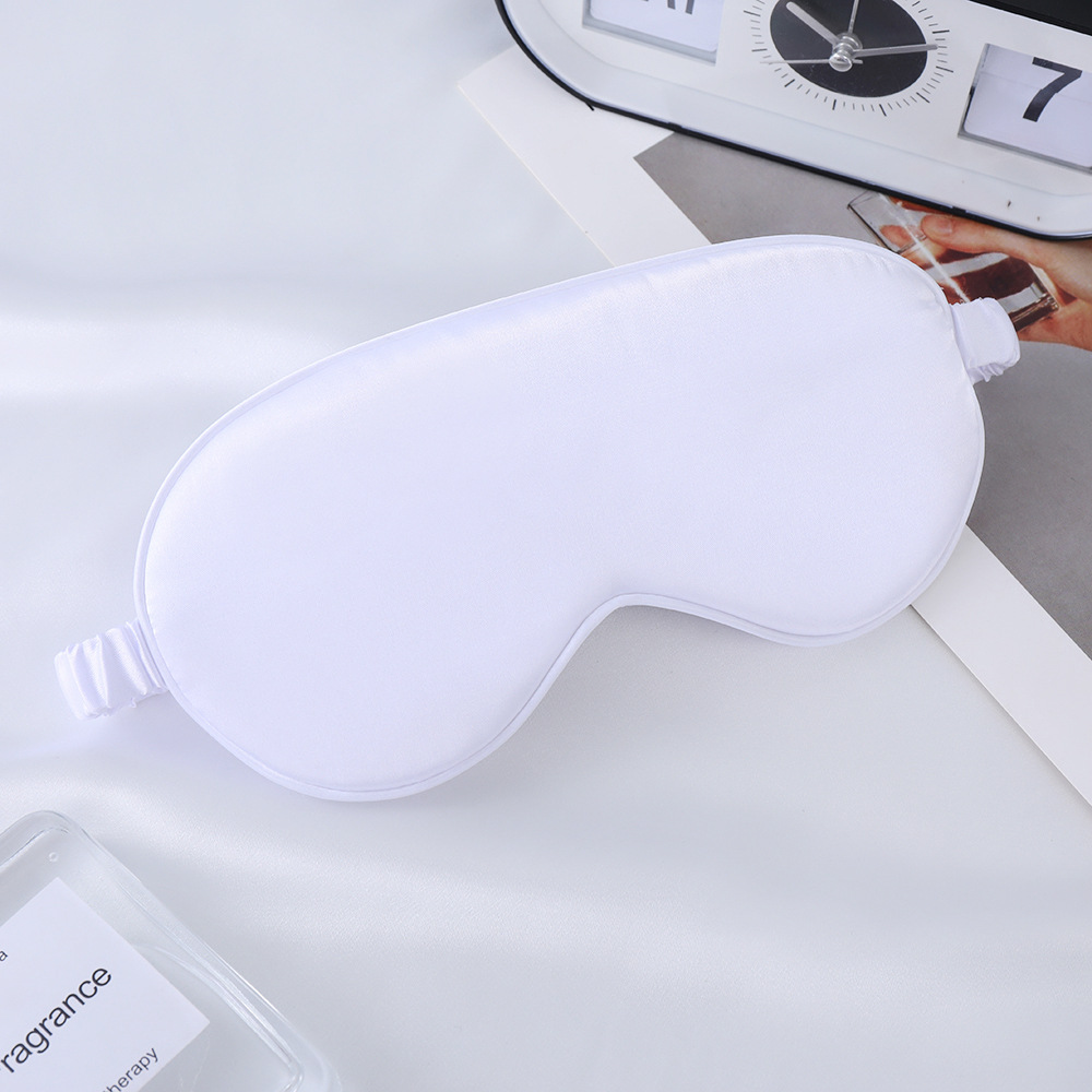 Máscara de Ojos de seda artificial de doble cara de seda de morera sombreado máscara de ojo del sueño logotipo impreso viajes al aire libre esencial en stock al por mayor