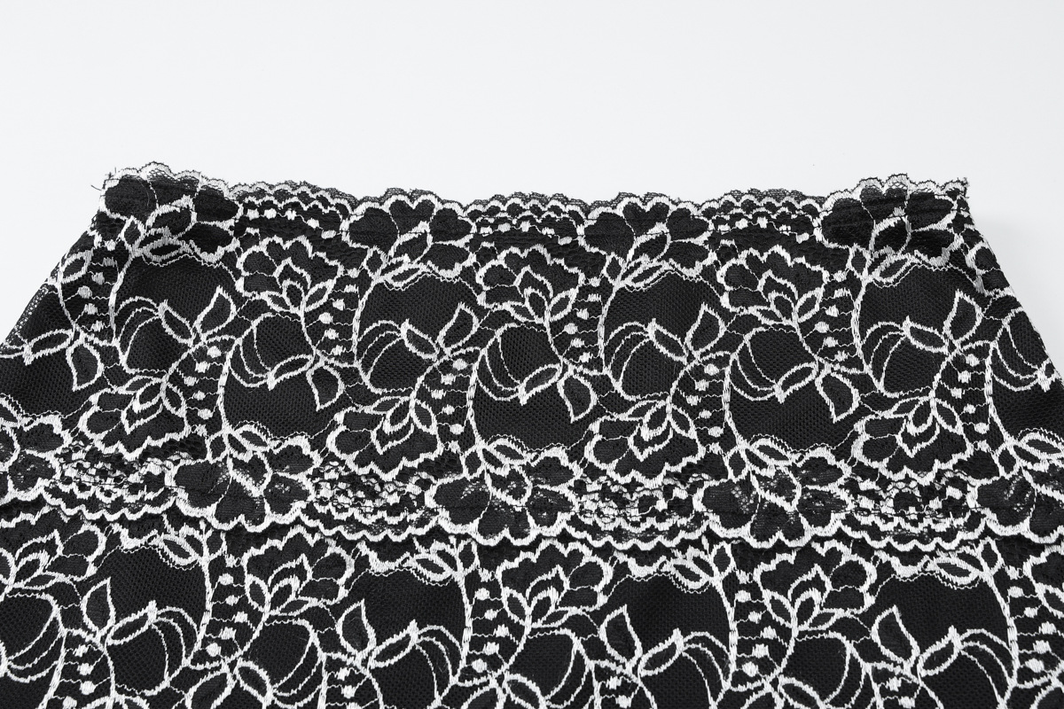 Arrival Sexy Sleeve Chest Wrapped Hollow Out Cutout Top Ultra Short Sheath Slim Fit Skirt Lace Women