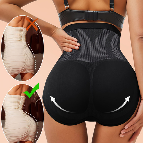 High-waisted cinched-in tummy control shaping body shaper seamless pure color leggings with elasticity for large women