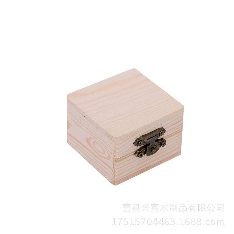 木盒 松木包装木质首饰盒长方形翻盖礼品盒木质精油盒收纳盒制作