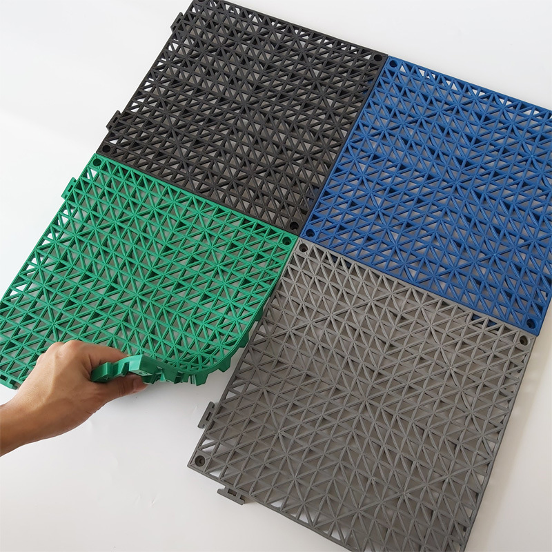 Factory-made thickened PVC plastic pool anti-slip mat, hollow water-resistant mat for bathroom and toilet—interlocking design for restroom flooring