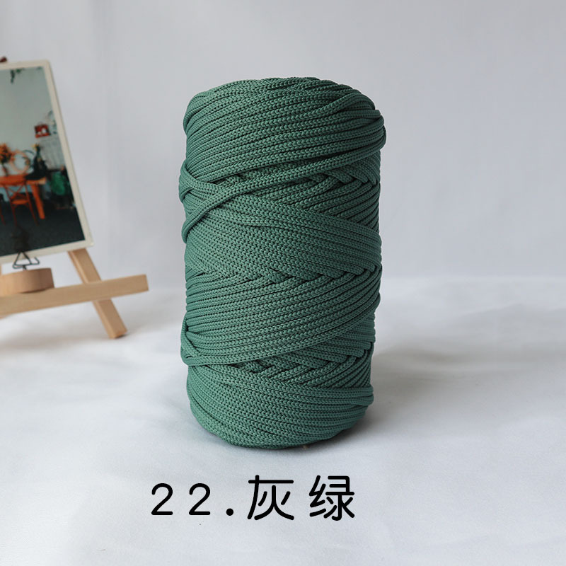 Antraceno Mengyuan 300g 4mm gran rollo redondo hilo gancho bolsa Alfombra tejida cuerda redonda ins viento gradiente Mat línea