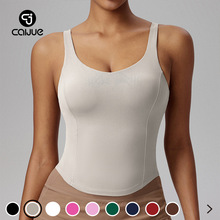 欧美跨境运动内衣女莱卡瑜伽服背心一体式跑步训练健身文胸bra