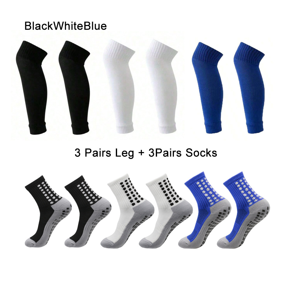 Temu Shein Football Socks and Sports Leg Sleeves Set, High-Elastic Compression Socks, Fitness Leg and Knee Protectors for Men and Women, Jump Rope Leg Guards