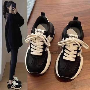 Forrest Gump shoes women's moral training shoes 2024 new explosions fall/winter fleece-lined two cotton shoes thick-soled casual sports Torre shoes