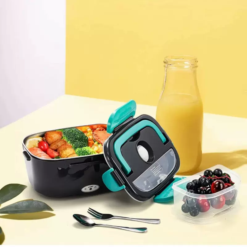 跨境电热饭盒不锈钢家用电加热饭盒双电压加热便当盒饭盒热饭热销