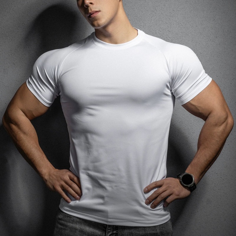 GYMSHARK フィットネス半袖 2025 新しい対外貿易筋肉スポーツタイト Tシャツプリント弾性速乾 Tシャツ|undefined