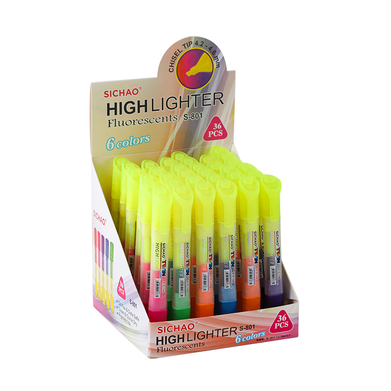 Highlighter Pen triángulo Varilla pluma de doble cabeza transfronteriza recomendar marcador de color pluma de gran capacidad graffiti marcador de color fluorescente