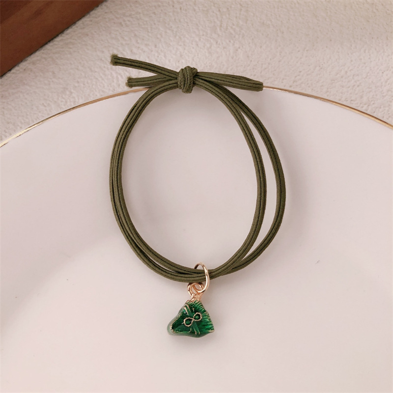 Festival del Boat del Barco del Dragón Zongzi Círculo de Cabello Estilo Nacional Zongzi Chica atada correa de cabello cuerdas de cabello triangulares Zongzi adornos para el cabello