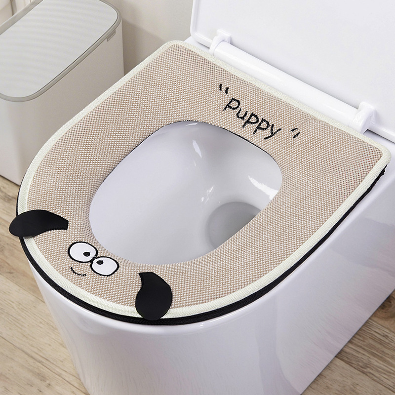 厚みのある四季便座クッション家庭用トイレクッションカバージッパートイレカバートイレクッション浴室洗える|undefined