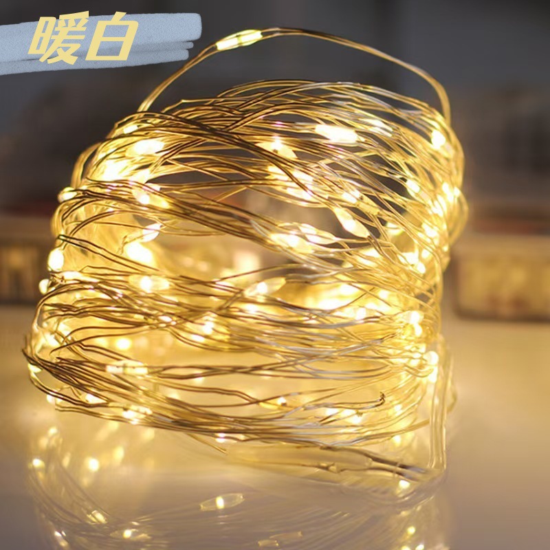 Día de San Valentín Navidad boda decoración lámpara de alambre de cobre sala diseño de lámparas de color fabricantes de lámparas de alambre de cobre al por mayor cadena de lámparas de color