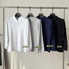 092306针织珠地棉秋冬新款男士简约百搭舒适亲肤长袖POLO衫上衣