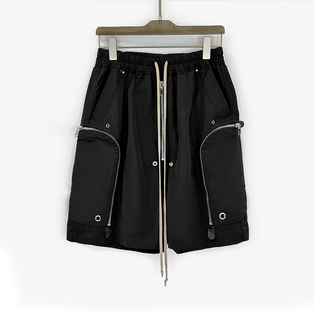 Dark Aesthetic RO-Style Cargo Shorts For Men – Multi-Zip Utility Pockets, Regular Fit, Streetwear Knee-Length Tactical Shorts_voghion.com