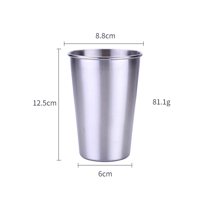 500 ml 실버 맥주 잔 (뚜껑 없음)