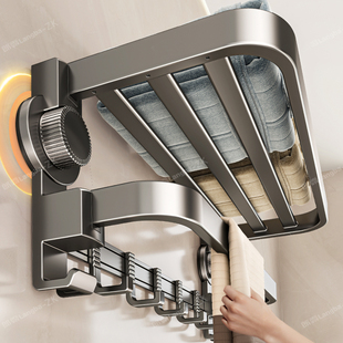 Suction Cup Towel Rack Integrated Bathroom New Towel Bar Bath Towel Rack 2025 Free Hanging Rod Punch-Free Bathroom Storage Rack