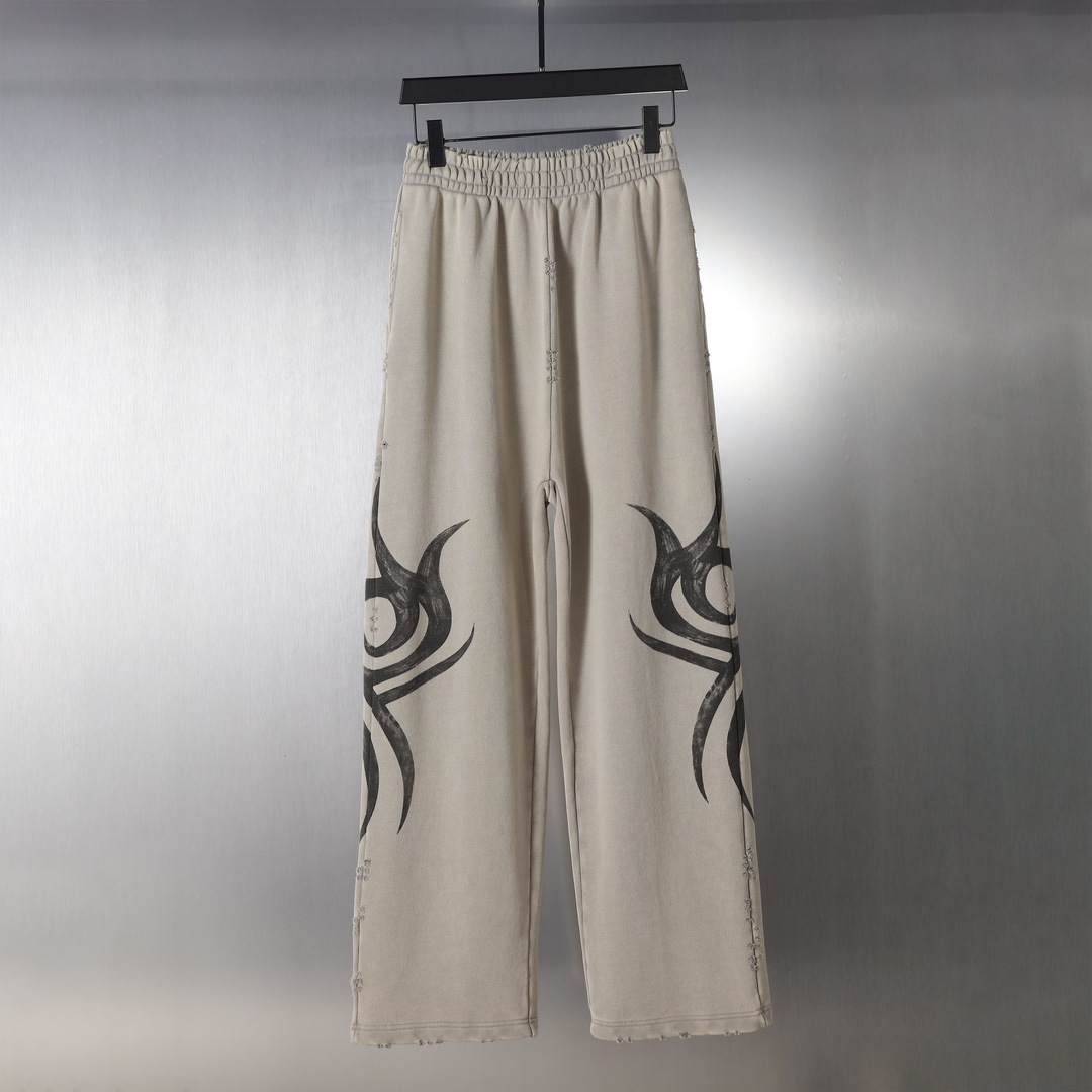 Cross-Border Ceiling Paris B Brand Autumn and Winter New Handmade Graffiti Distressed Casual Sweatpants Unisex