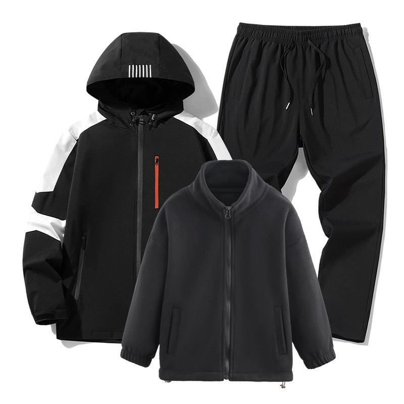 親子用ジャケット 3-in-1 フリースインナー付き 登山服 防風防水 学校活動用 子供服 ジャケット カスタムメイド|undefined